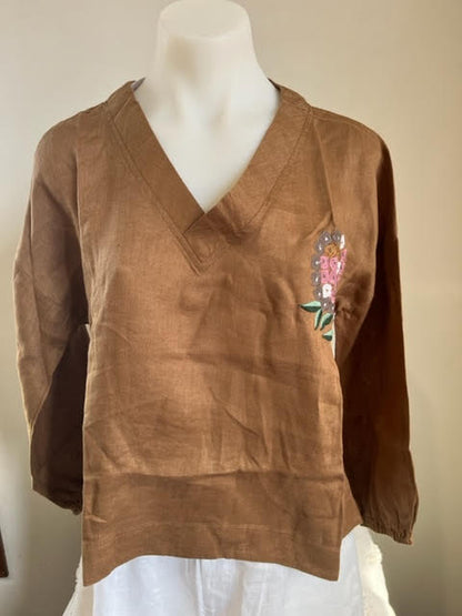 Linen Shirt Mid Length Sleeves